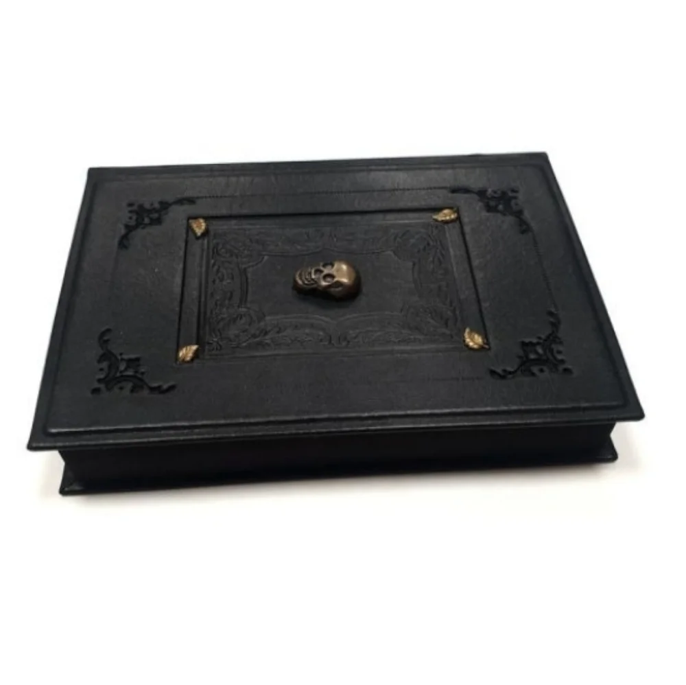 ♥️BUY 2 GET 1 FREE Black Leather Journal - Skull, Retail Price $49.99 USD